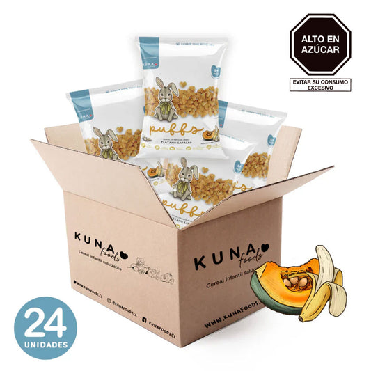 Puffs Platano Zapallo Caja Master Individual